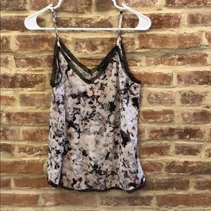 Floral lace rimmed cami